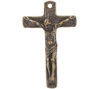 Artibetter Copper Jesus Cross Charm Key Chain Pendant Vintage Style Durable Copper Crucifix Bag Hanging Decor Stylish Christian Jewelry Accent for Men and Women