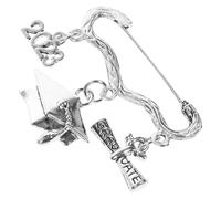 ARTIBETTER Creative 2023 Graduation Brooch Pin with Silver Alloy Material and Safety Pin Ornament for Graduation Week Hats and Lapel Unique Design Featuring Meaningful Elements