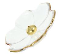 Artibetter Creative Glass Incense Burner for Sticks with Gold Edge Decorative Tray, Simple Appearance Design, Desktop Ornament for Meditation Room, Purify The Air with Artistic Atmosphere