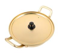 ARTIBETTER Creative Korean Ramen Pot Yellow Aluminum Noodle Cooking Pot with Double Ears for Gas Stove Flame Direct Heating Portable Stockpot
