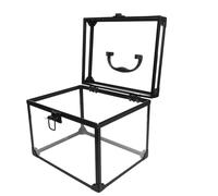 Artibetter Crown Box Travel Cosmetic Display Case 10.5x7.8x3.2inch Lockable Design Material Elegant Appearance Large Capacity with Padlock and Keys for Travel Or Dresser