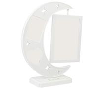 Artibetter Cute Cartoon Moon Star Siamese Tabletop Photo Frame Set, 6 Inch and 3 Inch White Desktop Picture Holder for Home Office Décor and Cherished Memories Display