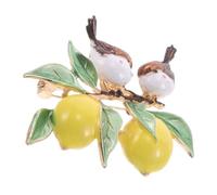Artibetter Cute Fruit Lemon Alloy for Women Pin Novelty Shaped Brooch Yellow Easy Matching Versatile Accessory Suitable for Party and Backpack Decoration