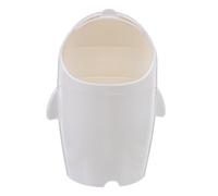 Artibetter Cute Penguin Shaped Mini Desk Bin with Easy Flip Lid and Large Capacity, White Plastic Table Trash Can for Bathroom and Desktop Decor