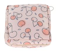 ARTIBETTER Cute Pink Cherry Sanitary Napkin Storage Bag Large Capacity Period Pouch Feminine Product Organizer Small Portable Cloth Travel Makeup Bag for Women
