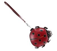 Artibetter Cute Small Women Coin Purse in Red Handmade Tanning Leather with Zipper Design and Ladybug Shape, for Christmas and Daily Occasions to Keep Things Organised