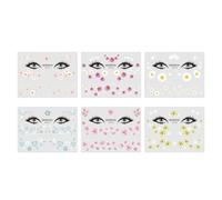 Artibetter Daisy Face Stickers for Random Color Makeup Stickers for Women 6pcs Waterproof and Sweat-proof Paper Temporary Tattoos, Easy to Apply, Wear Resistant Small Collarbone Decors