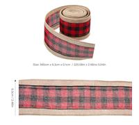 ARTIBETTER Decorative Christmas Ribbon Red Cotton Linen Cloth and Iron Wire Roll Package 2pcs Xmas Ribbon Ornament for Scene Layout Gift Wrapping DIY Christmas Elements Design