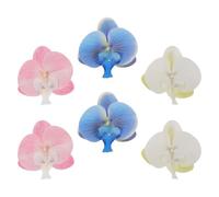 Artibetter Detachable Artificial Orchid Flower Shoe Clips with Sun-resistant Colour and Polished Rounded Edges 3 Pairs Plastic Floral Accessories for Flat Sandals and Bags for Summer
