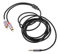 Artibetter Dual Audio Cable Stylish Iron Gray Extension Cord for Headphone and Aux Connections Stable Clear Sound Transmission Compatible with Speakers Computers and Mobile Devices