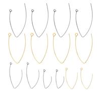 Artibetter Ear Hooks 0.8mm Wire Diameter V Shape Stainless Steel 100pcs Hypoallergenic Earring Findings Gold Steel Color 30mm Length DIY Handmade Jewelry Supplies for Earring Crafting