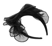 Artibetter Elegant Black Gauze Female Headband with Delicate Bow Knot Design, Comfortable to Wear and Practical Women Bow Knot Headband, Versatile Hair Accessory for Graduation Gifts