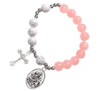 Artibetter Elegant Cross Beaded Bracelet for Women with Glass and Alloy Materials Featuring an Elastic Band and Smooth Surface, for Date Night or Holiday Party Accessories