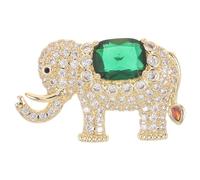 Artibetter Elegant Golden Elephant Brooch Pin with Cubic Zirconia, Meticulous Details and Oxidation Resistant Copper Material, for Purse Bag or Christmas Accessories