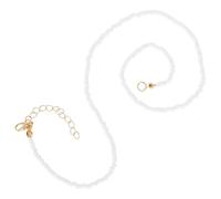 Artibetter Elegant White Beaded Necklace for Women, Single Layer Tiny Bead Choker Jewelry Made of Metal, for Summer Vacations and Seaside Events