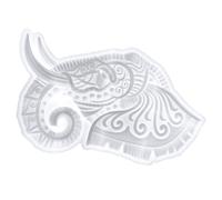 ARTIBETTER Elephant Head Silicone Mold for Resin Epoxy Casting 3D Decorative DIY Silicone Mold for Wall Art and Crafting White Color Elephant Head for Home Decor