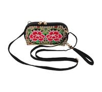 Artibetter Embroidery Small Coin Crossbody Bag for Women with Elegant Canvas and Polyester Material, Handy and Versatile Usage Vintage Boho Artistic for Everyday Errands and Daily Commute