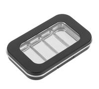 Artibetter Empty Magnetic Eyeshadow Palette with 4-Pan Matte Black Case and Iron Pans, Refillable Makeup Organizer for Eyeshadow and Blusher, Compact Storage Box Suitable for Travel and Daily