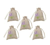Artibetter Empty with Drawstring, Breathable Imitation Linen Material Multi-functional Use 5pcs Lavender Sachet Bags for Dried Flowers and Small Pieces, for Weddings and Birthdays