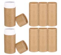 ARTIBETTER Essential Oil Bottle Container Kraft Paper Tube, 10pcs 50ml Cylinder Boxes for Wedding Party, Tea, Coffee, Cosmetic Storage (Light Yellow, 11.4x5.1x5.1cm)