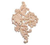 ARTIBETTER European Style Wooden Onlay Carving Applique 30X15Cm Unpainted Wood Carved Decal for Furniture Decoration, Wardrobe, Bed Cabinet, Wall and Door Embellishment