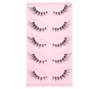 Artibetter False Eyelash Strips Not Easy to Deform 5 Pairs Black Synthetic Material Lash Set Lightweight Comfortable to Use for Everyday Life and Attending Parties