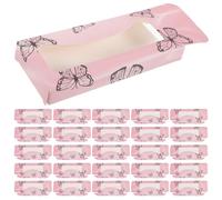 Artibetter Faux Eyelash Paper Boxes for Convenient False Eyelash Storage with Window Rectangular 30pcs Assorted Colour Lash Holder with Delicate Butterfly Pattern Design for Home Use