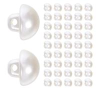 Artibetter Faux Pearl Buttons with Secure Stitching 50pcs Half-Round Dome Shaped Beige Abs Material for Cardigans and Shirts for Sewing and Special Event Attire Button Replacements