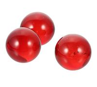 Artibetter Glass Decorative Balls Set of 3 1.18 Inch Red Crystal Sphere Ornaments for Home and Outdoor Seaside Wall Decor