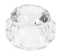 ARTIBETTER Glass Nail Holder Container with Lid Crystal Nail Art Liquid Cup for Manicure Glass with Crystal Modelling Not Easy to Overflow and Beauty Loving Women