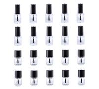 Artibetter Glass Nail Polish Bottles 10pcs and 10pcs 20pcs with Brush 5ml Square Empty Refillable Containers, Convenient Design for Nail Art and Small Liquid Storage