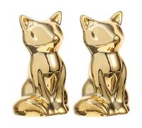 Artibetter Golden Ceramic Cat Shape Ring Holder Set 2 Pcs, Elegant Jewelry Organizer for Bracelets and Hand Chains, Decorative Rack for Bedroom and Dressers