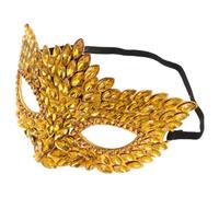 Artibetter Golden Half Face Amplifying Visual Impact for Women with Crystal Rhinestones, Lightweight Plastic Eye Mask for Carnival and Cosplay Events