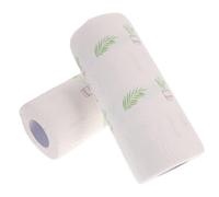 ARTIBETTER Grease Absorbing Kitchen Paper Towels 2 Rolls with Printed Potted Plant Pattern for Wall and Surface Cleaning