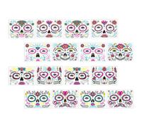 Artibetter Halloween Face Tattoos Not Easy to Fall and Friendly to Skin 16 Sheets Temporary Fluorescent Face Stickers with Luminous Design and Adhesive Material for Day the Dead