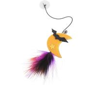 Artibetter Halloween Moon Sticky Cat Wand with Elastic Rope - Portable Interactive Hanging Teaser for Indoor Cats and Small Kittens for Halloween Fun