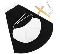 Artibetter Halloween Priest Costume Accessory Set for Men Featuring Big Cross Design, Comfortable Wood and Cloth Material, Creative and Unique Festival Atmosphere Neckerchief and Head Wrap