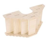 ARTIBETTER Hamster Wooden Climbing Ladder with Hideout, Small Animal Cage Accessory for Hamsters, Chinchillas, and Guinea Pigs, Natural Wood Enrichment Staircase for Pet Exercise