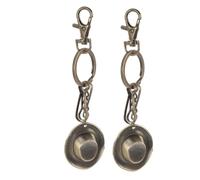 Artibetter Hat Keychain Accessories Vintage-inspired Zinc Alloy 2pcs Sturdy Western Themed Practical Key Fob for Daily Life and Personal Use