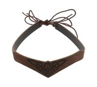 ARTIBETTER Headband Lightweight and Comfortable Pu Leather Medieval Renaissance Adjustable with Embossed Knot Faux Leather Headpiece for Renaissance Fair and Traveling Medieval Clothing