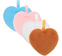 ARTIBETTER Heart-shaped Makeup Powder Applicators 4pcs, Soft Cosmetic Sponges for Loose and Pressed Powder Application, Mixed Colors, Comfortable Decorative Set for Female Beauty Random Color