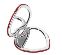 Artibetter Heart Shaped Mini Compact Mirror Portable Double Sided Foldable Mirror Lightweight Abs Silver Material for Travel and Purse Use, and Students