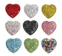 Artibetter Heart-shaped Rhinestone Magnets Magnetic Force Or and Stainless Steel Material 9pcs Random Color for Refrigerator for Birthday Decorations Decorations Anywhere in Home