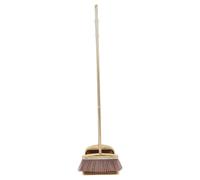 Artibetter Heavy Duty Broom and Dustpan Set with Long Handle and Comb Teeth, Gold Stainless Steel Material, Ergonomic Support, for Hard Surfaces and Debris Cleaning in Porch or Restaurant