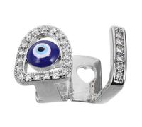 Artibetter Hip Hop Style Silver Devil Eye Mouth Grill for Men and Women, Copper and Rhinestone Material with Comfort Fit and Luxury Effect, for Halloween Cosplay and Rapper Accessories
