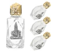 Artibetter Holy Water Bottles Refillable and Break-resistant 4pcs 16ml Mini Glass Elegant Golden Rose Design for Travel and Altar Prayers