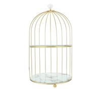 Artibetter Iron Birdcage Display Stand for Cosmetics Storage Decorative Makeup Display Rack for Countertop Multi Functional Dessert Holder for Tabletop