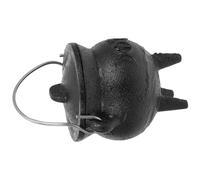 Artibetter Iron Witch Cauldron Pot with Lid for Festival Decoration, Small Black Cast Iron Pot Enhancing Ritualistic Ambiance and Outdoor Festival Displays with Realistic Burning Effect