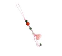 Artibetter Jade Agate Delicate Gold Jade and Watermelon Crystal Material Phone Pendant with Seedpod Design Secure Phone Strap and Key Charm and Clothing Accessories