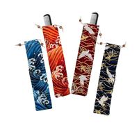 Artibetter Japanese Cutlery Bags Drawstring Fork and Spoon Storage Pouches Soft Fabric for Outdoor and Indoor Dining 4 Pieces
